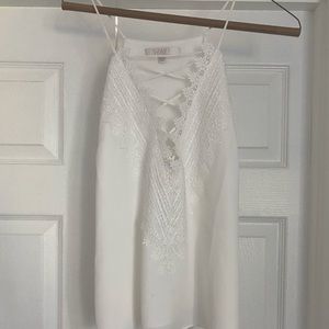 Wayf white lace-up tank